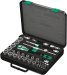 8100 SC 2 Zyklop Speed Ratchet Set, 1/2" drive, metric, 37 pieces
