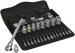 8100 SA 11 Zyklop Metal Ratchet Set with switch lever, 1/4" drive, imperial, 28 pieces