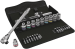 8100 SC 11 Zyklop Metal Ratchet Set with switch lever, 1/2" drive, imperial, 28 pieces