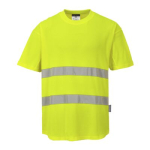 Portwest C394YERM Hi-Vis Cotton Comfort Mesh Insert T-Shirt S/S  Yellow M R