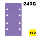 Trend AB/THD/240A Aluminium Oxide 1/3 Sheet Sanding Sheet 10pc 93mm x 185mm 240 grit