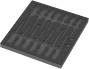 9811 Foam insert VDE screwdriver set 1, empty, 344 x 30 x 392 mm
