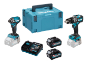 Makita DK0176G205 40V Max XGT Twin Kit – HP001G Combi Drill + TD003G Impact Driver + 2× 5.0Ah + Twin Charger + Makpac