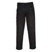 Portwest Combat Trousers – Black – 32inch Regular, Polycotton Trade Work Pants