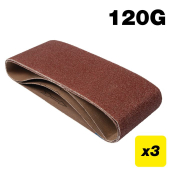 Trend AB/B100/120A Aluminium Oxide Sanding Belt 120 Grit 100mm x 610mm 3pc