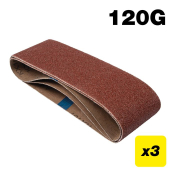 Trend AB/B75/120A Aluminium Oxide Sanding Belt 120 Grit 75mm x 457mm 3pc