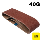Trend AB/B75A/80A Aluminium Oxide Sanding Belt 80 Grit 75mm x 533mm 3pc