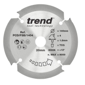 Trend PCD/FSB/1604 Trend PCD Fibre Cement Circular Saw Blade 160mm x 20mm x 4T