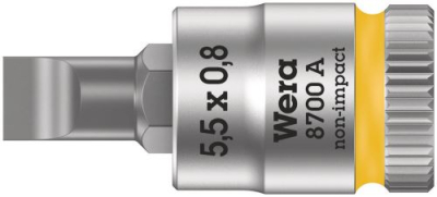 Wera 8700 A FL Slotted screws Zyklop bit socket, 1_4