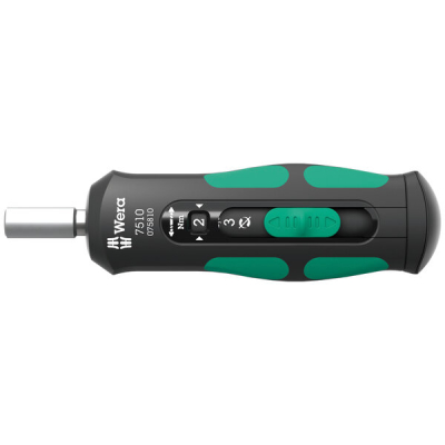 Wera 7510 Kraftform Safe-Torque Speed Torque screwdriver, 1-3 Nm, 1/4Inch x 1.0 Nm x 1.5 Nm x 2.0 Nm x 2.5 Nm x 3.0 Nm x 147.5 mm