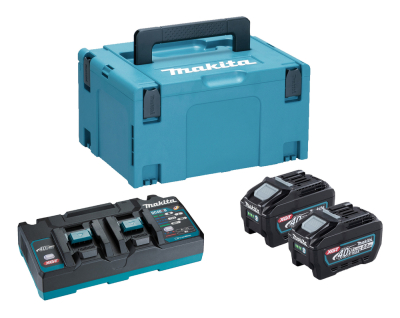 Makita 191U20-2 XGT 40V Kit | 2x 5.0Ah Batteries, DC40RB 240V Charger & Makpac 3