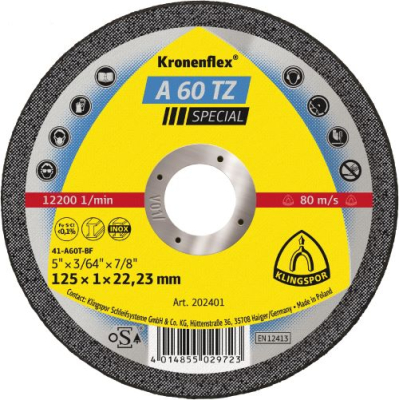 Klingspor A 60 TZ Special Kronenflex Cutting-Off Wheels – 0.8–1.0 mm for Stainless Steel & Steel