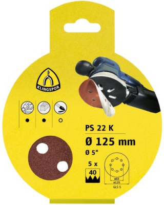 Klingspor PS 22 K Retail Pack Self-Fastening Abrasive Paper – For Wood & Metals