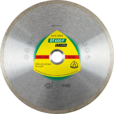 Klingspor DT 600 F Supra Diamond Cutting Blades – For Stoneware, Stove & Glazed Tiles