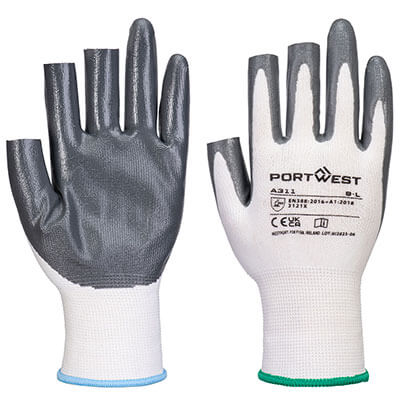 PORTWEST A311 Grip 13 Nitrile 3 Fingerless Glove (Pk12)
