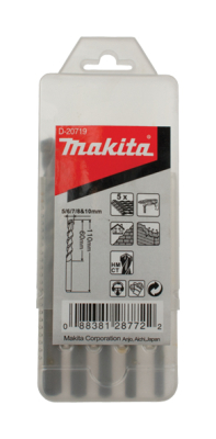 MAKITA D-20719 MASONRY DRILL BIT SET 5PCS: 4,5,6,8,10MM X 110MM