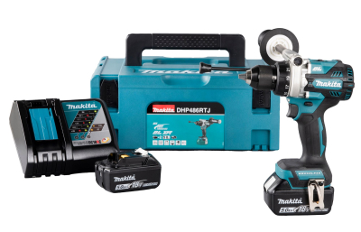 Makita DHP486RTJ 18V LXT Combi Drill – 130Nm Kit with 2x 5.0Ah Batteries & Makpac
