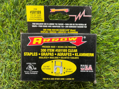 Arrow 591189 Type T59 Clear Insulated Staples 8 x 8mm Pk 300