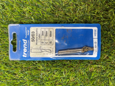 Trend 50/03X1/4HSSE Window Industry Helical Plunge Cutter 50/30 D-3mm C-12mm OL-60mm 1/4'' Shank