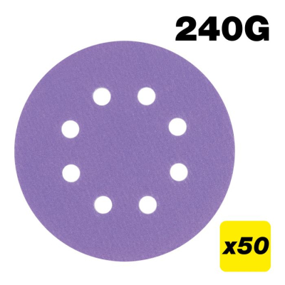 Trend AB/125/240A/B Aluminium Oxide Random Orbital Sanding Disc 240 Grit 125mm 50pc