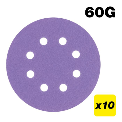 Trend AB/125/60Z Zirconium Random Orbital Sanding Disc 10pc 125mm 60 grit