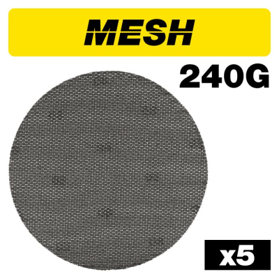 Trend AB/225/240M Mesh Random Orbital Sanding Disc 5pc 225mm 240 grit