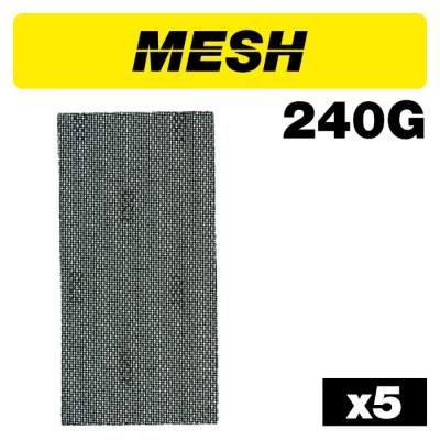 Trend AB/HLF/240M Mesh 1/2 Sanding Sheet 5pc 115mm x 230mm 240 grit