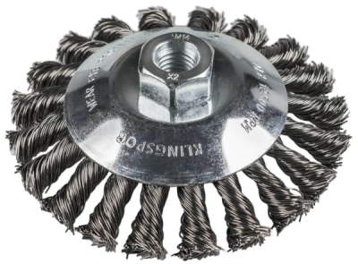 Klingspor BK 600 Z Bevel Brush – Knotted Wire with Thread for Steel & Stainless Steel
