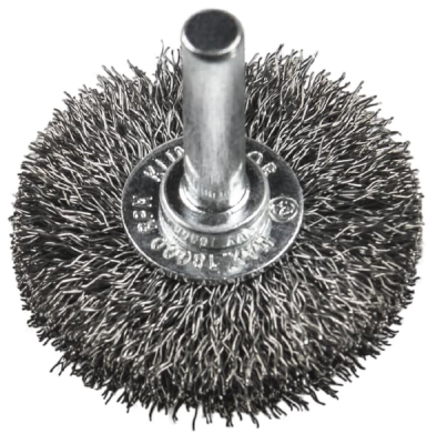 Klingspor BRS 600 W Wheel Brush with Shaft – Crimped Wire for Steel & Stainless Steel