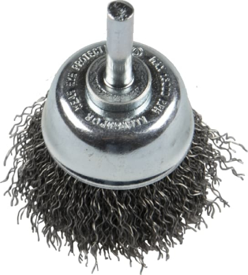 Klingspor BTS 600 W Cup Brush with Shaft – Crimped Wire for Steel & Stainless Steel
