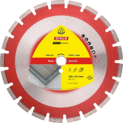 Klingspor DT 902 B Special Large Diamond Cutting Blades – Cured & Reinforced Concrete