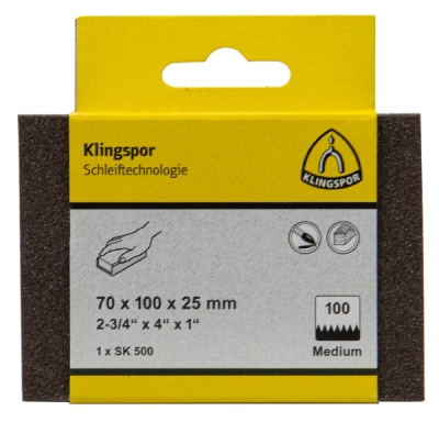 Klingspor SK 500 Retail Pack Abrasive Block – For Paint, Varnish, Filler & Wood