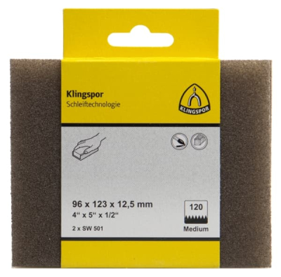 Klingspor SW 501 Retail Pack Abrasive Block – For Paint, Varnish, Filler & Wood