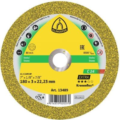 Klingspor C 24 Extra Kronenflex Cutting-Off Wheels – 2.0–3.2 mm for Stone & Concrete
