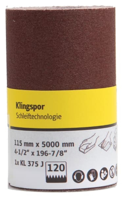Klingspor KL 375 J Abrasive Roll – Retail Pack for Wood & Metal Sanding
