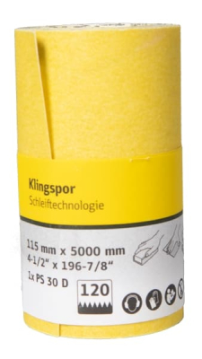 Klingspor PS 30 D Retail Sanding Roll – Multi-Surface, Paper Backing