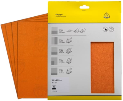 Klingspor PL 31 B Retail Pack Finishing Paper – For Paint, Varnish, Filler & Wood