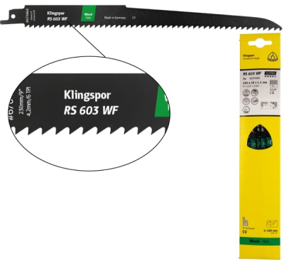Klingspor RS 603 WF Supra Reciprocating Saw Blade – Timber & Wood Boards