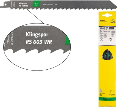 Klingspor RS 603 WR Supra Reciprocating Saw Blade – Wood, Greenwood & Firewood
