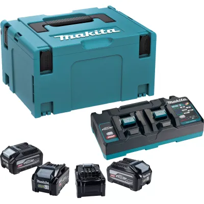 Makita 1911G5-7 XGT 40V 4.0Ah Power Source Kit – 4 Batteries, Charger & MakPac